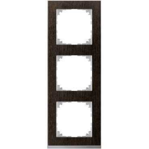 MERTEN M-Pure Decor РАМКА 3 поста, ВЕНГЕ/АЛЮМИНИЙ, SM