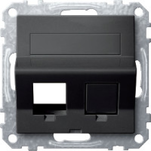 MERTEN ПЛАТА наклонная д/Keystone RJ45 2 поста, АНТРАЦИТ, SM