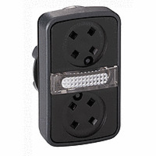 ГОЛОВКА КНОПКИ ДВОЙНАЯ БЕЗ ВСТАВОК + LED ZB4BW7A9