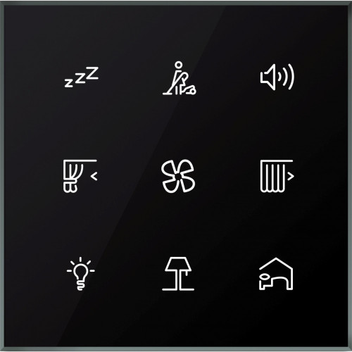 Стеклянный сенсорный выключатель GTP, 9 кнопок