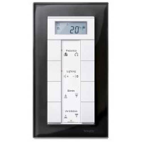 MERTEN M-Elegance РАМКА стеклянная 2 поста б/перегородки, ЧЕРНЫЙ ОНИКС, SM