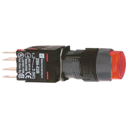 КНОПКА 16ММ КРАСНАЯ С ПОДСВЕТКОЙ