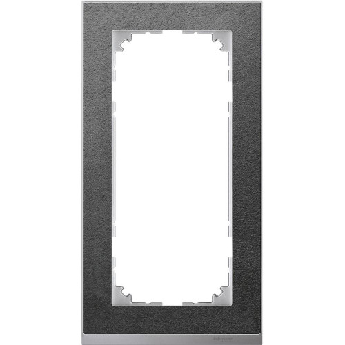 MERTEN M-Pure Decor РАМКА 2 поста б/перегородки, СЛАНЕЦ/АЛЮМИНИЙ, SM