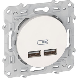 2 USB зарядное устройство, 2.1А, бел