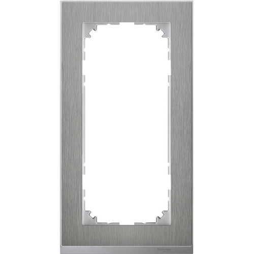 MERTEN M-Pure Decor РАМКА 2 поста б/перегородки, НЕРЖ.СТАЛЬ/АЛЮМИНИЙ, SM