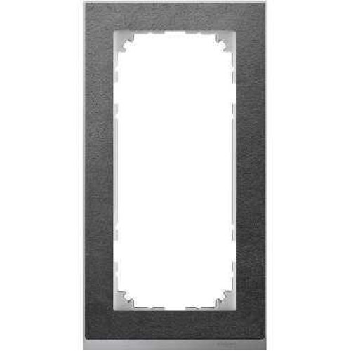 MERTEN M-Pure Decor РАМКА 2 поста б/перегородки, СЛАНЕЦ/АЛЮМИНИЙ, SM