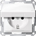 MERTEN МЕХАНИЗМ розетки с крышкой з/шт IP44, ПОЛ.БЕЛЫЙ, QF SM