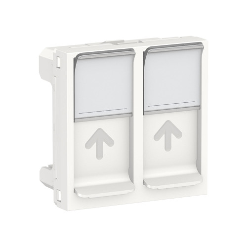 UN ЛИЦ ПАН д/коннек. S-One RJ45, 2 мод., со шт., с полем д/надписи, прям., БЕЛ