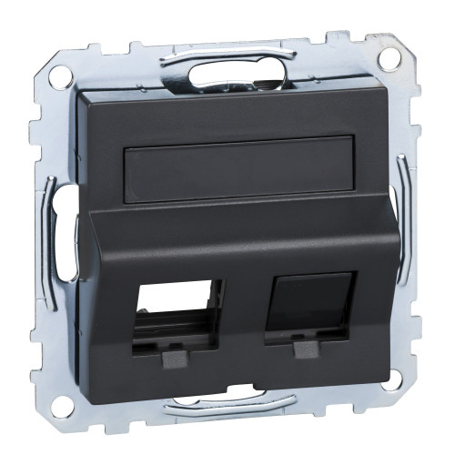 MERTEN ПЛАТА наклонная д/Keystone RJ45 2 поста, АНТРАЦИТ, SM