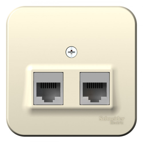 РОЗЕТКА О/У 2-я комп.RJ45 ИЗОЛ. ПЛ.МОЛОЧ