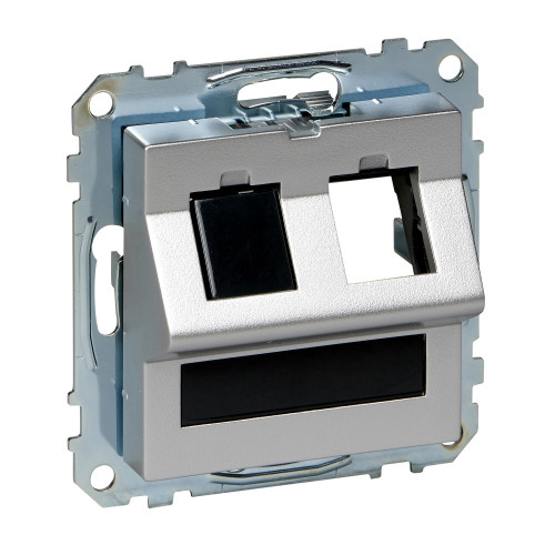 MERTEN ПЛАТА наклонная д/Keystone RJ45 2 поста, АЛЮМИНИЙ, SM