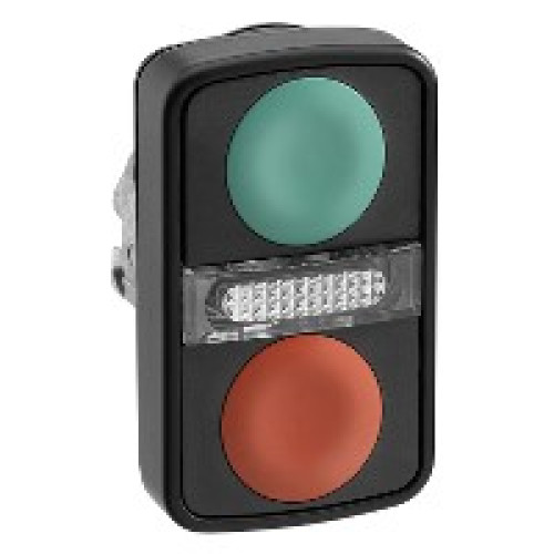 ГОЛОВКА КНОПКИ ДВОЙНАЯ БЕЗ МАРКИР + LED ZB4BW7A37407