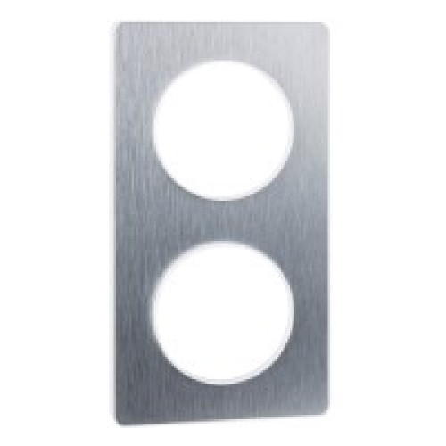 ODACE РАМКА 2-пост., для мех-ма бел. цв., гориз. и верт. монтаж, ПОЛИР. АЛЮМИНИЙ