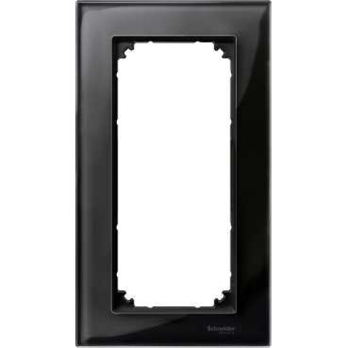 MERTEN M-Elegance РАМКА стеклянная 2 поста б/перегородки, ЧЕРНЫЙ ОНИКС, SM