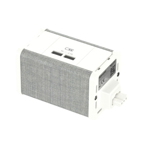 US+ Блок USB типа A/А БЕЛЫЙ/СЕРЫЙ