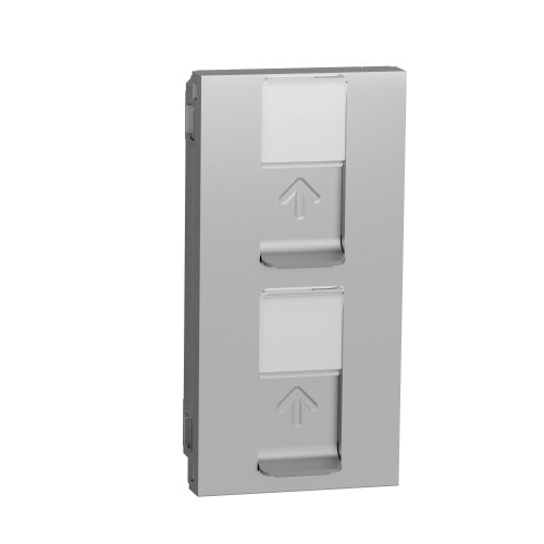 UN ЛИЦ ПАН для Keystone/Systimax RJ45, 4 мод., со шт., с пол д/надп.,прям.,АЛЮМ