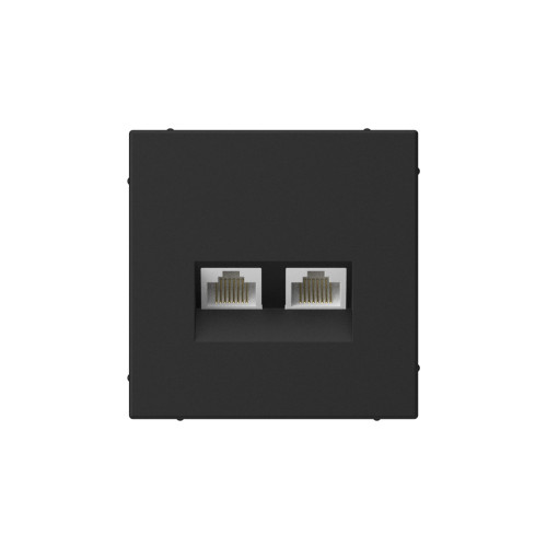 ARTGALLERY РОЗЕТКА двойная компьютерная RJ45+RJ45, кат. 5е, механизм, КАРБОН
