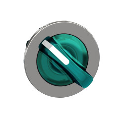 ГОЛОВКА ПЕРЕКЛЮЧАТЕЛЯ 2 ПОЗИЦИИ С ПОДСВЕТКОЙ ЗЕЛЕНАЯ ЗАПОДЛИЦО МЕТАЛЛ