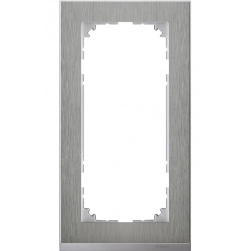MERTEN M-Pure Decor РАМКА 2 поста б/перегородки, НЕРЖ.СТАЛЬ/АЛЮМИНИЙ, SM