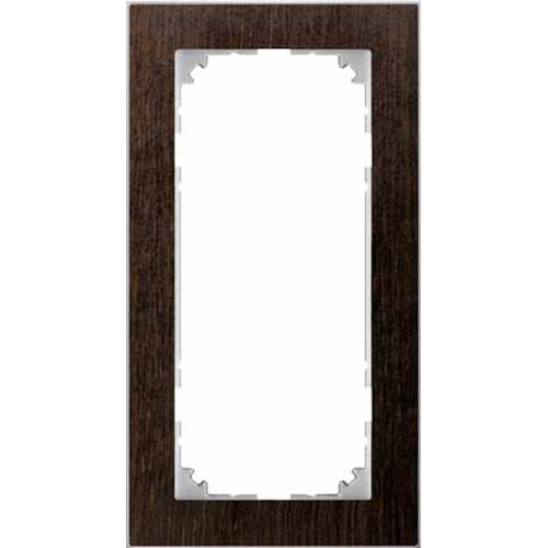 MERTEN M-Pure Decor РАМКА 2 поста б/перегородки, ВЕНГЕ/АЛЮМИНИЙ, SM