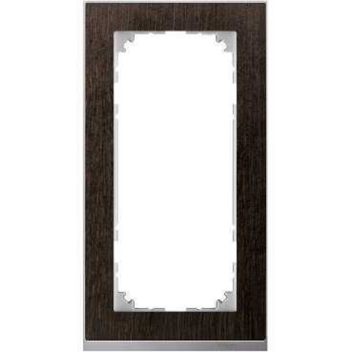 MERTEN M-Pure Decor РАМКА 2 поста б/перегородки, ВЕНГЕ/АЛЮМИНИЙ, SM