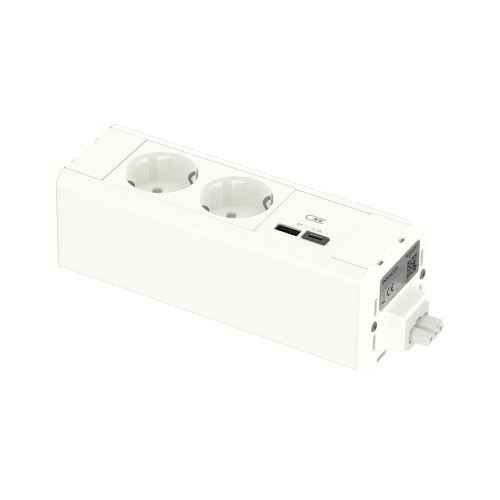 Unica System+ Блок 2хРозетка (2К+З) и 2хUSB A/C БЕЛЫЙ