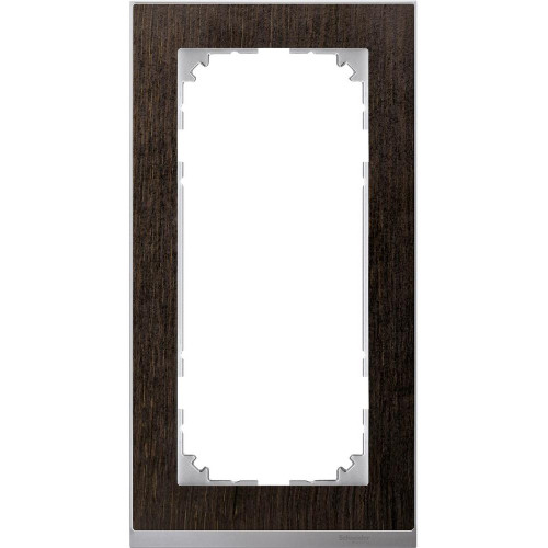 MERTEN M-Pure Decor РАМКА 2 поста б/перегородки, ВЕНГЕ/АЛЮМИНИЙ, SM