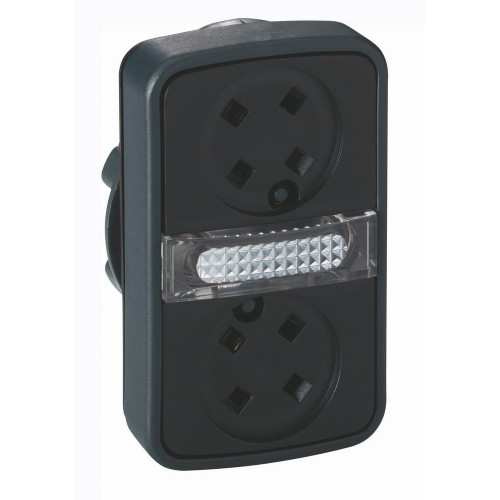 ГОЛОВКА КНОПКИ ДВОЙНАЯ БЕЗ ВСТАВОК + LED ZB4BW7A9