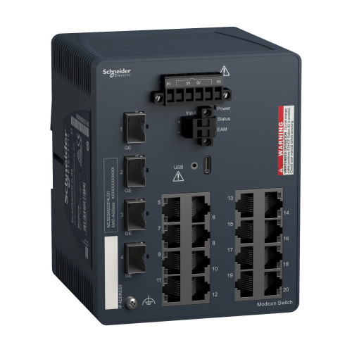 Коммут. управл. Modicon, 16TX/4SFP 1Gb