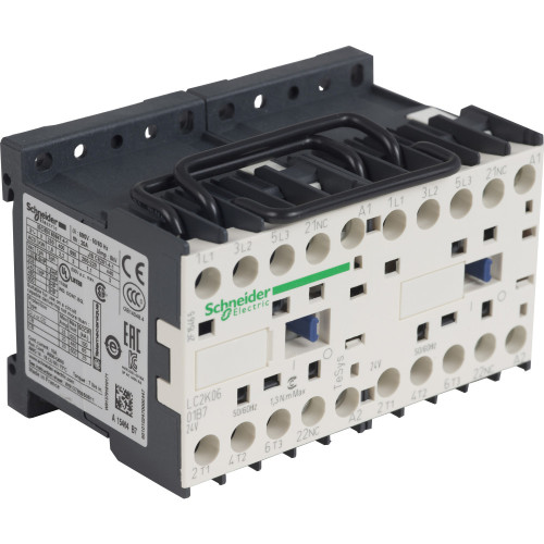 КОНТАКТОР РЕВЕРС. K 3P,6 А,НЗ,24V 50/60 ГЦ,МЕХ. БЛОКИРЗАЖИМ ПОД ВИНТ