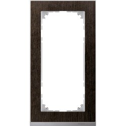 MERTEN M-Pure Decor РАМКА 2 поста б/перегородки, ВЕНГЕ/АЛЮМИНИЙ, SM