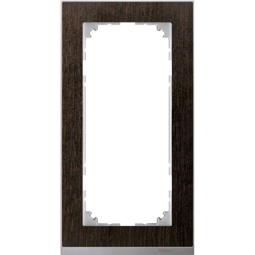 MERTEN M-Pure Decor РАМКА 2 поста б/перегородки, ВЕНГЕ/АЛЮМИНИЙ, SM