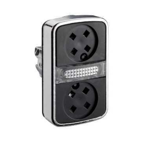 ГОЛОВКА КНОПКИ ДВОЙНАЯ БЕЗ ВСТАВОК + LED ZB4BW7A9