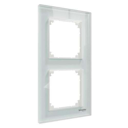 MERTEN M-Elegance РАМКА стеклянная 2 поста, БЕЛЫЙ КРИСТАЛЛ, SM