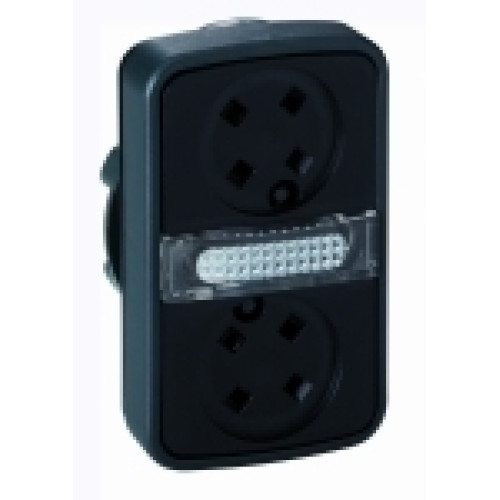ГОЛОВКА КНОПКИ ДВОЙНАЯ БЕЗ ВСТАВОК + LED ZB4BW7A9
