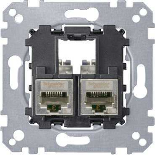 MERTEN МЕХАНИЗМ КОМП. РОЗЕТКИ 2хRJ45 кат. 5e STP