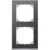 MERTEN M-Pure Decor РАМКА 2 поста б/перегородки, СЛАНЕЦ/АЛЮМИНИЙ, SM