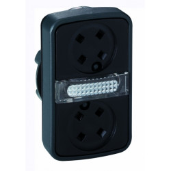 ГОЛОВКА КНОПКИ ДВОЙНАЯ БЕЗ ВСТАВОК + LED ZB4BW7A9
