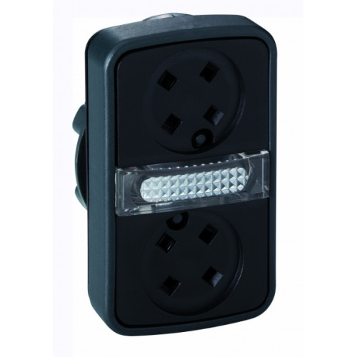 ГОЛОВКА КНОПКИ ДВОЙНАЯ БЕЗ ВСТАВОК + LED ZB4BW7A9