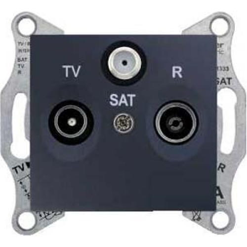 SEDNA TV/R/SAT РОЗЕТКА оконечная, 1dB, ГРАФИТ