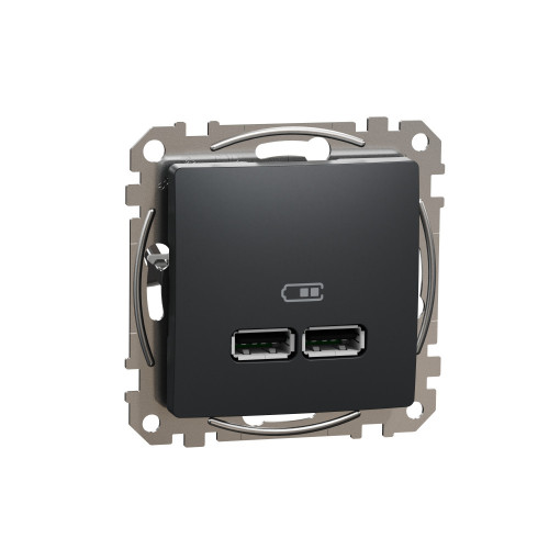 USB РОЗЕТКА тип А, 2,4 A, АНТРАЦ