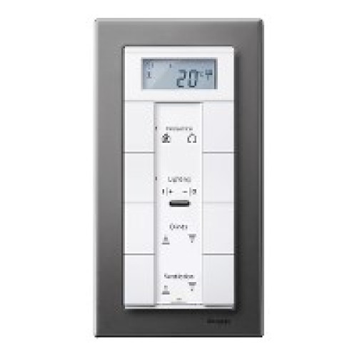 MERTEN M-Elegance РАМКА металлическая 2 поста б/перегородки, СЕРЫЙ РОДИЙ, SM
