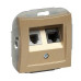 ДУЭТ РОЗЕТКА двойная RJ11+RJ45, кат.5E, механизм, ШАМПАНЬ