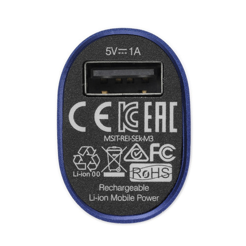 Внешняя АКБ смартфона, голубая, 3000mAh