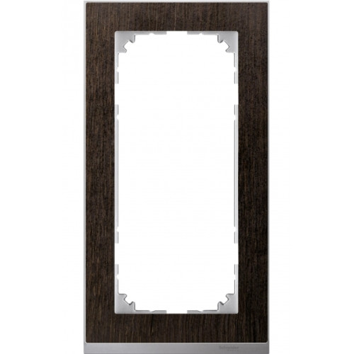 MERTEN M-Pure Decor РАМКА 2 поста б/перегородки, ВЕНГЕ/АЛЮМИНИЙ, SM
