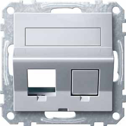 MERTEN ПЛАТА наклонная д/Keystone RJ45 2 поста, АЛЮМИНИЙ, SM