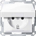 MERTEN МЕХАНИЗМ розетки с крышкой з/шт IP44, ПОЛ.БЕЛЫЙ, QF SM