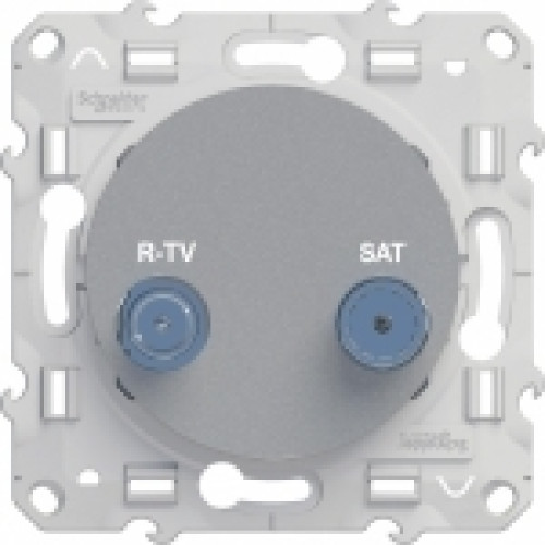 Розетка телевизионная R-TV/SATоконечная алюминий Odace